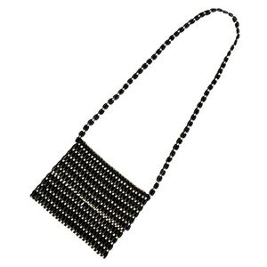 Sigrid Olsen Black Wood Beaded Women's Crossbody Bag Boho Hippie Handcrafted